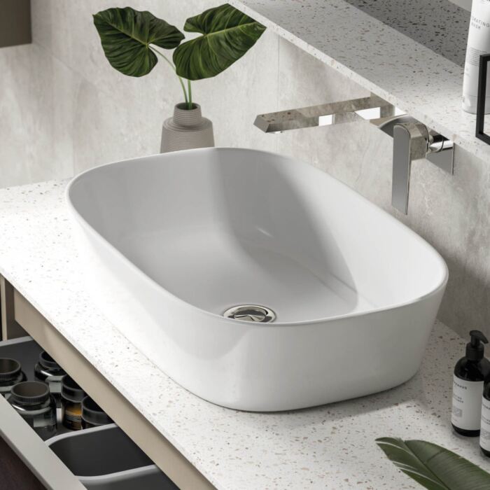 Lugano White Counter Top Basin