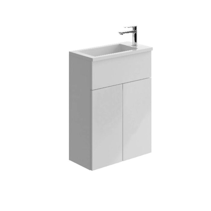 50 Wall Mounted 2 Door Unit & Mineral Cast Basin