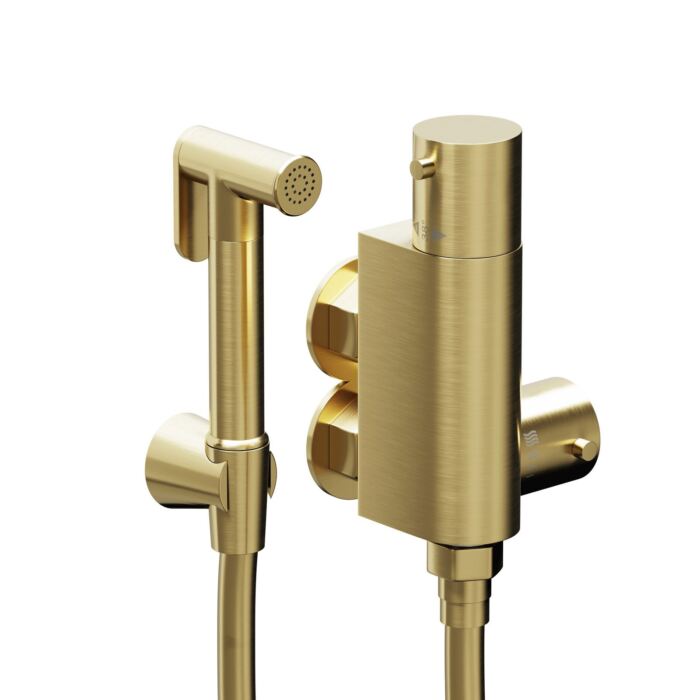 Brushed Brass Thermostatic Douche Kit