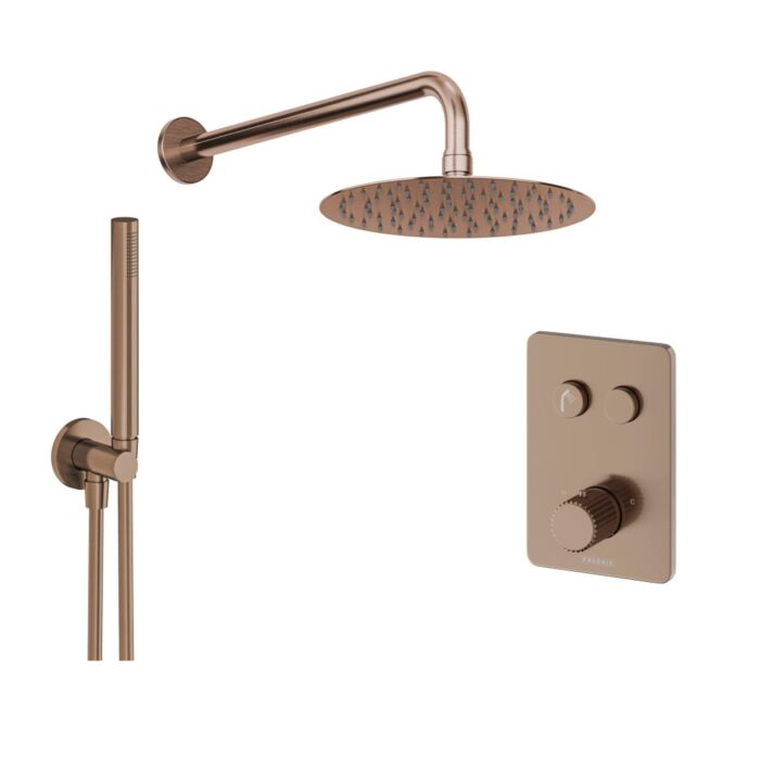 Groove Fluted Touch Valve, Shower Head, Wall Arm & Handset