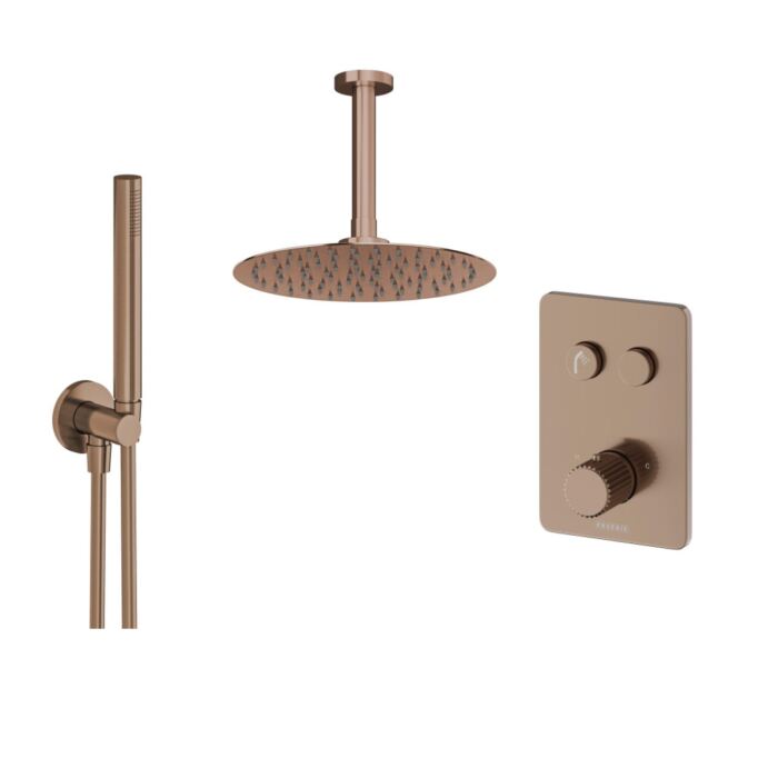 Fluted Touch Valve, Shower Head, Ceiling Arm & Handset