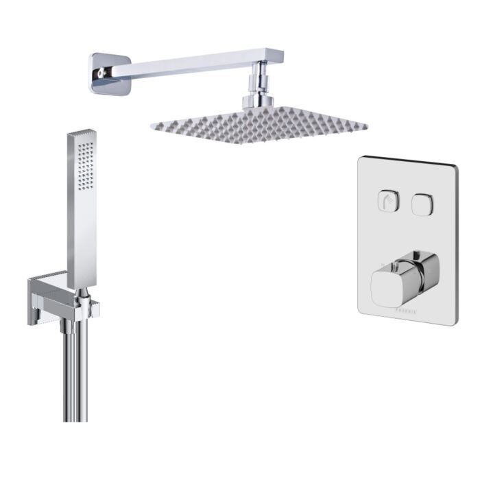 Chrome Touch Valve, Shower Head, Wall Arm & Handset