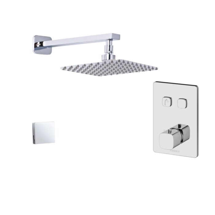 Chrome Touch Valve, Shower Head, Wall Arm &overflow Fill