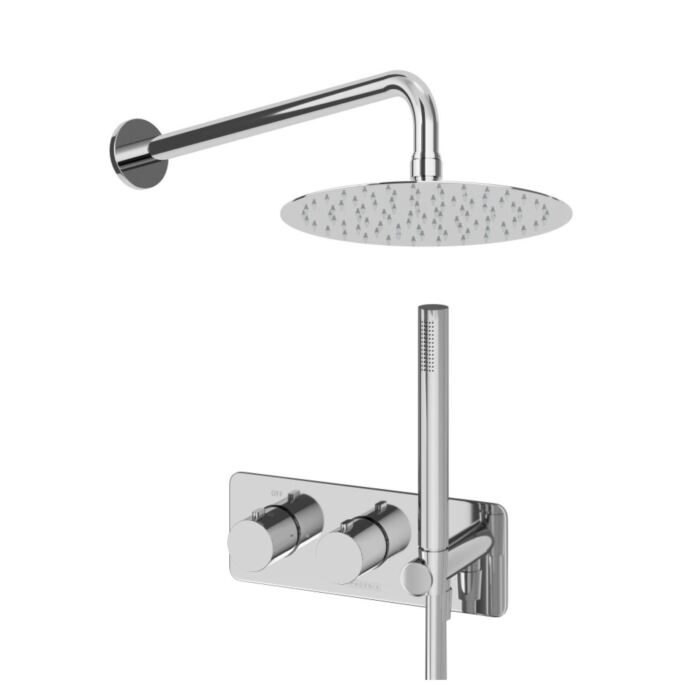 Thermostatic Valve, Shower Head, Wall Arm & Handset