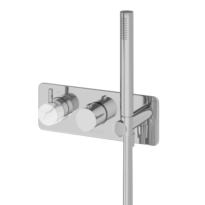 Thermostatic Valve, Shower Head, Wall Arm & Handset Chrome