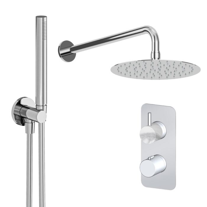 Concealed Thermostatic Valve, Shower Head, Wall Arm & Handset