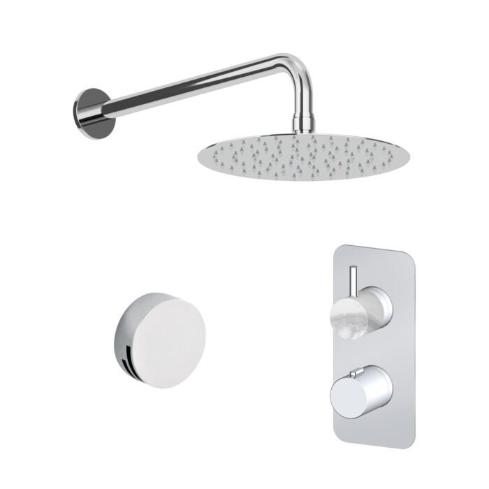 Concealed Thermostatic Valve, Shower Head, Wall Arm & Overflow